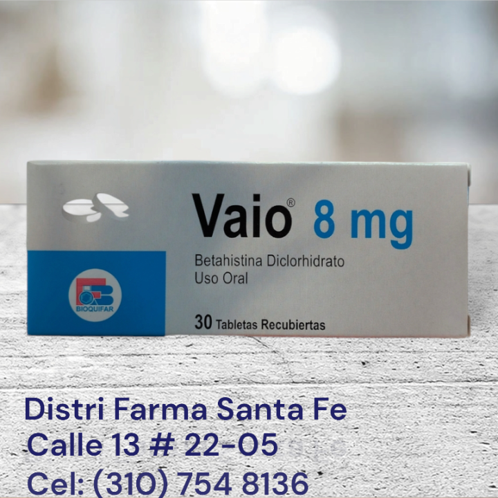 VAIO 8MG X 30 TABLETAS (BETAHISTINA DICLORHIDRATO)