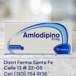 AMLODIPINO COASPHARMA 10MG X 10TABLETAS