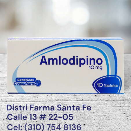 AMLODIPINO COASPHARMA 10MG X 10TABLETAS