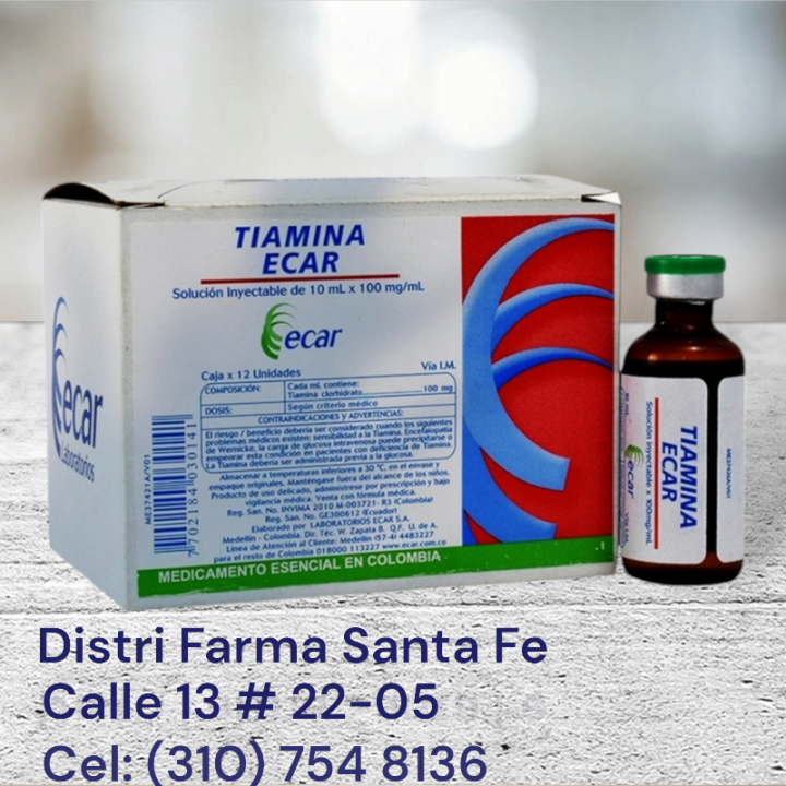 TIAMINA ECAR 10ML X AMPOLLA
