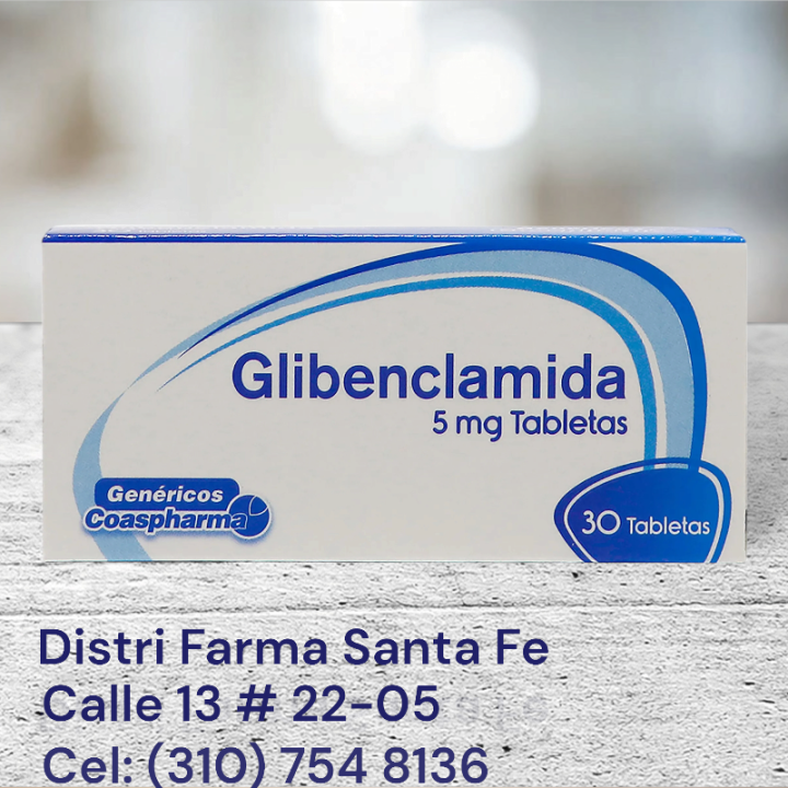 GLIBENCLAMIDA COASPHARMA 5 MG X 30 TABLETAS