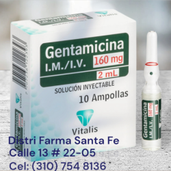 GENTAMICINA VITALIS 160MG X 10 AMPOLLAS