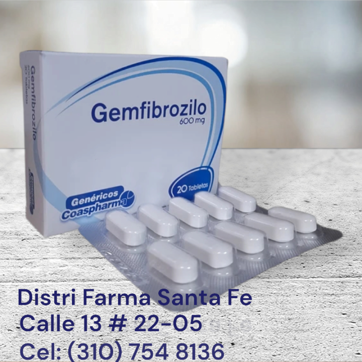 GEMFIBROZILO COASPHARMA 600MG X 20 TABLETAS