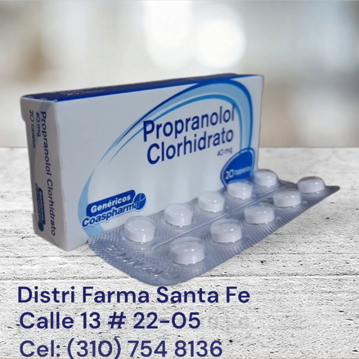 PROPRANOLOL COASPHARMA 40MG X 20 TABLETAS
