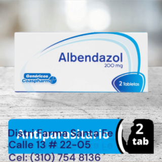 ALBENDAZOL COASPHARMA 200MG X 2 TABLETAS