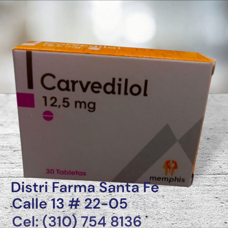 CARVEDIDOL MEMPHIS 12.5MG X 30 TABLETAS