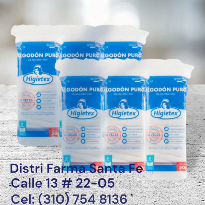 ALGODON HIGIETEX PAQUETE X 50GR