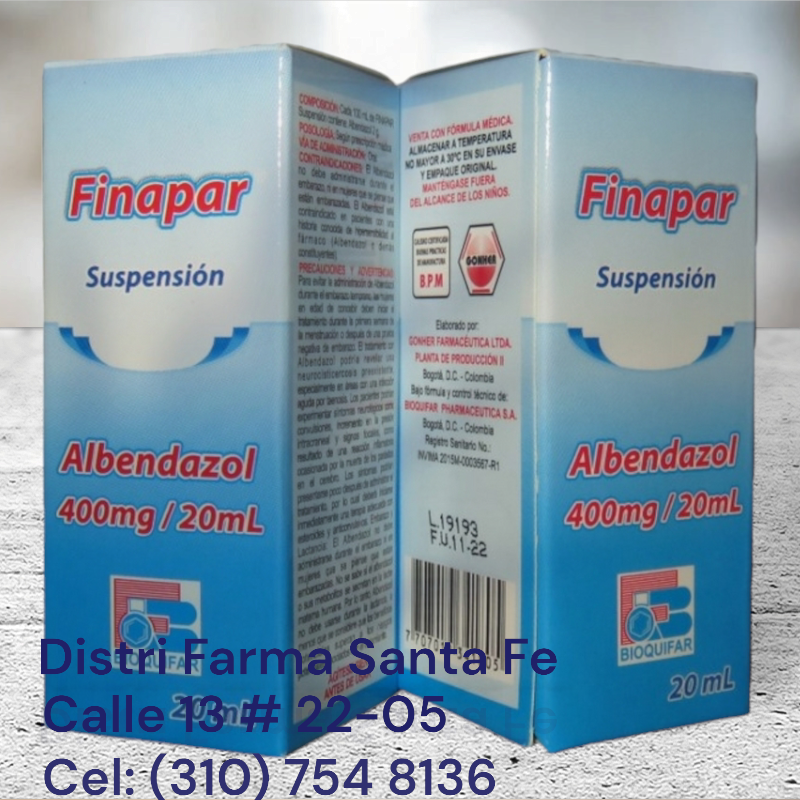 FINAPAR SUSPENSION FRASCO X 20ML (ALBENDAZOL) BF