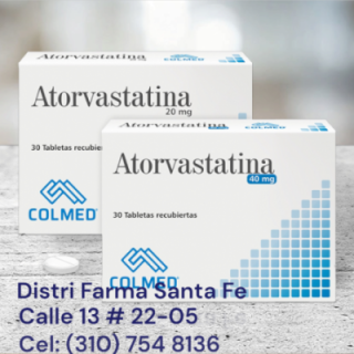 ATORVASTATINA COLMED 20MG X 30 TABLETAS