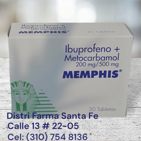 IBUPROFENO+METOCARBAMOL MEMPHIS X 30 TABLETAS