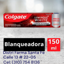 CREMA COLAGATE LUMINOUS CARBON ACTIVADO X 150ML