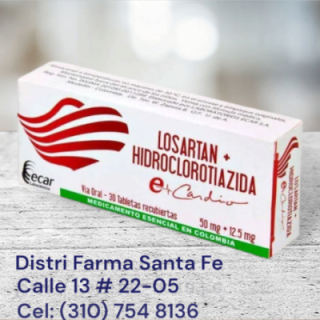LOSARTAN 50MG +HIDROCLO 12.5MG ECAR X 30 TABLETAS