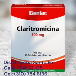 CLARITROMICINA GENFAR  500MG X 10 TABLETAS