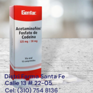 ACETAMINOFEN + CODEINA GENFAR X 30 TABLETAS