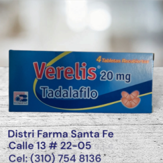 VERELIS 20MG X 4 TABLETAS (TADALAFILO)