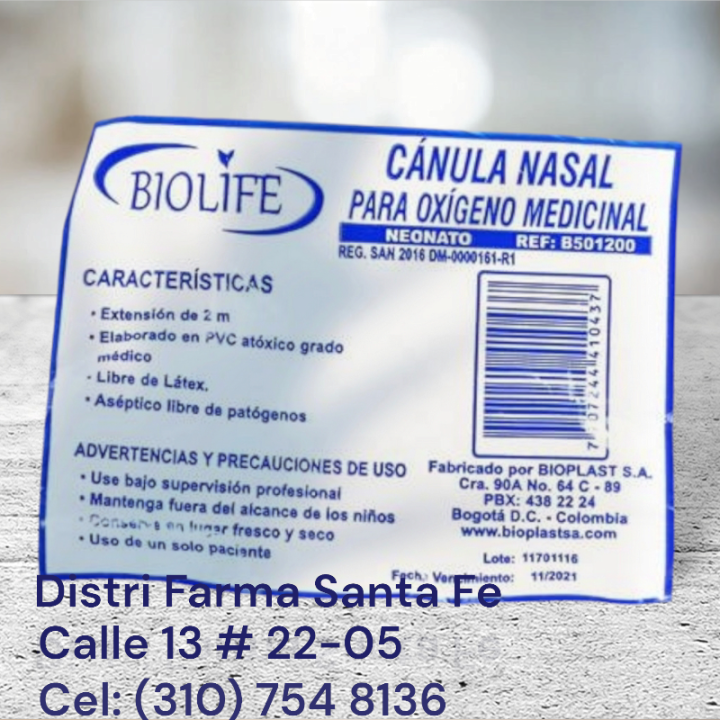 CANULA NASAL PARA OXIGENO DE 2MTS (IVA)