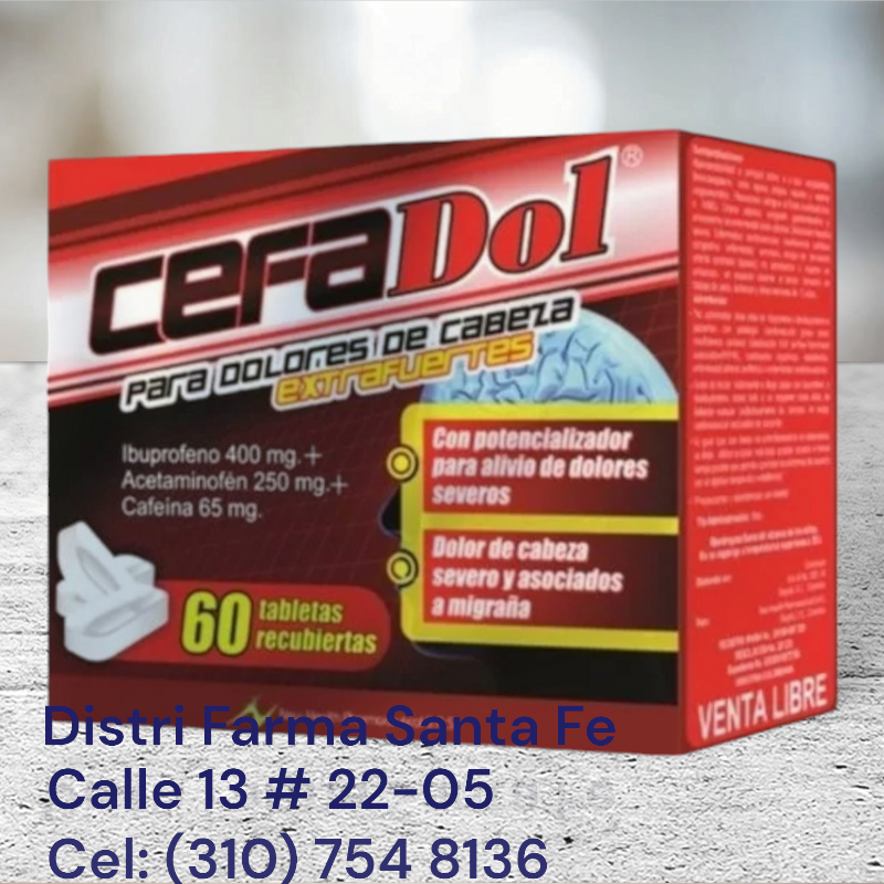 CEFADOL X 60 TABLETAS (IBUPRO + ACETAMI + CAFEINA)