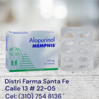 ALOPURINOL MEMPHIS 100MG X 30 TABLETAS