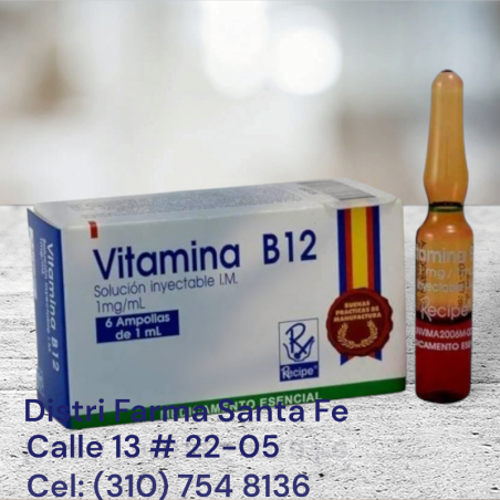 VITAMINA  B12 ECAR X 5 AMPOLLAS X 1ML