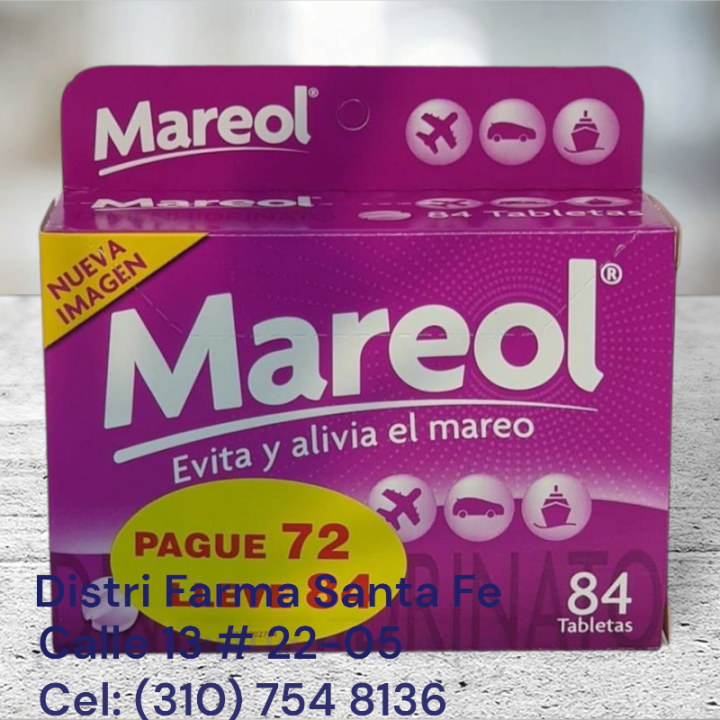 MAREOL X 72 TABLETAS (DIMENHIDRINATO)