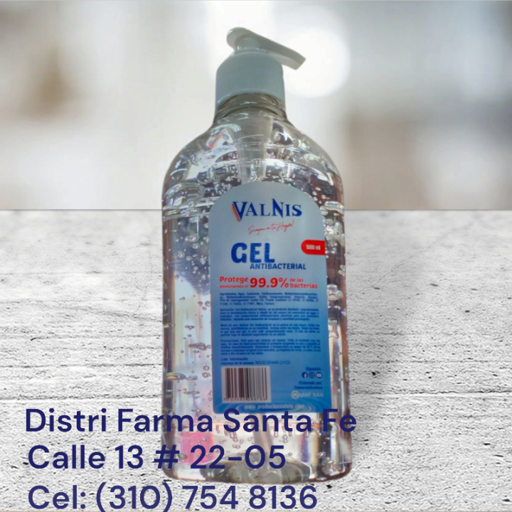 GEL ANTIBACTERIAL X 500ML CON VALVULA (VALNIS)