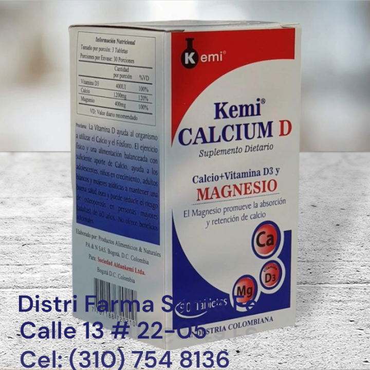 KEMI CALCIUM D X 90 TABLETAS (CAJA)
