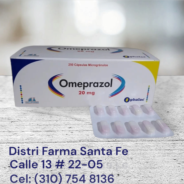 OMEPRAZOL ANGLOPHARMA  20MG X 250 CAPSULAS