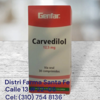 CARVEDILOL 12.5MG X 30 TABLETAS
