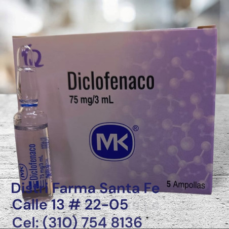 DICLOFENACO MK 75MG X 5 AMPOLLAS