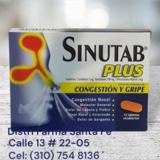 SINUTAB CONGESTION Y GRIPE X 12 TAB