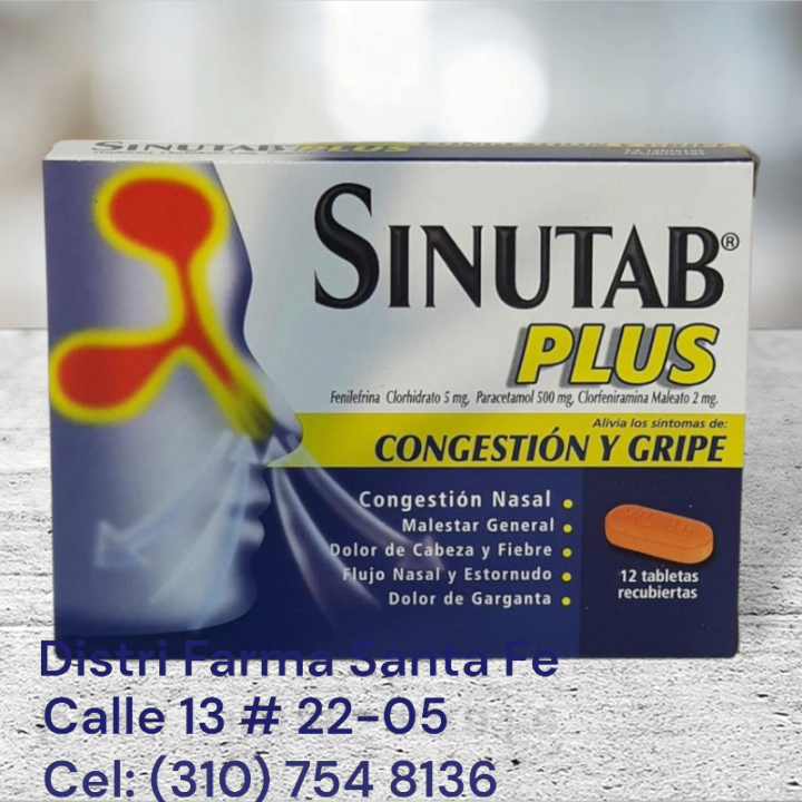 SINUTAB CONGESTION Y GRIPE X 12 TAB