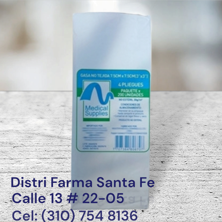 TACO DE GASA X 200 UNIDADES 3"X3" (NO ESTERIL)