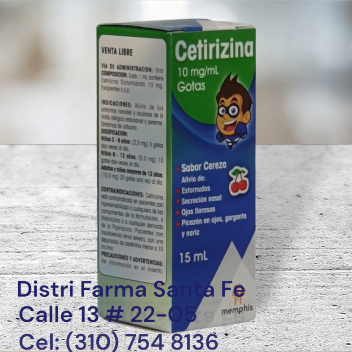 CETIRIZINA GOTAS MEMPHIS FRASCO X 15ML