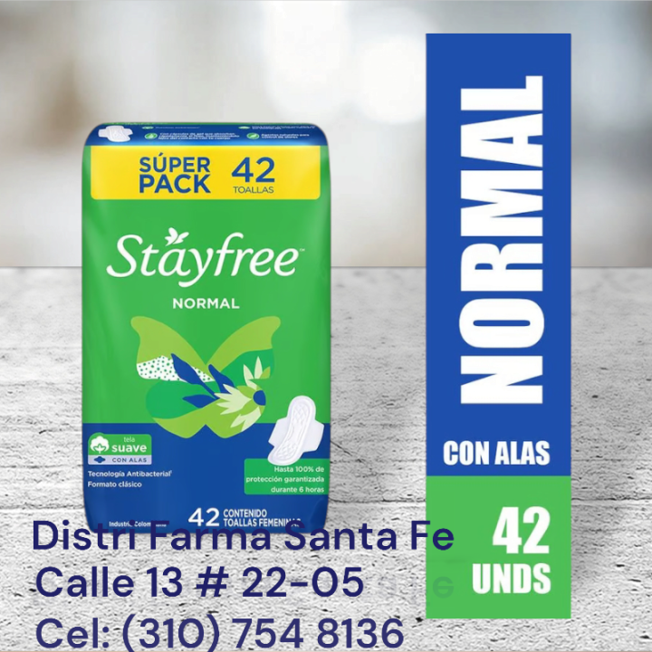TOALLAS STAYFRRE DISPENSADOR X 42 UNIDADES