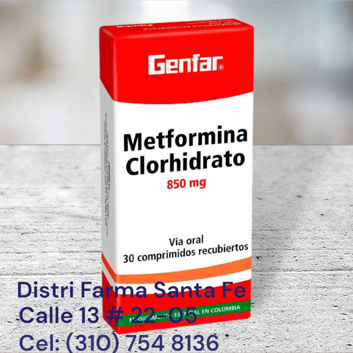 METFORMINA GENFAR 850MG X 30 TABLETAS