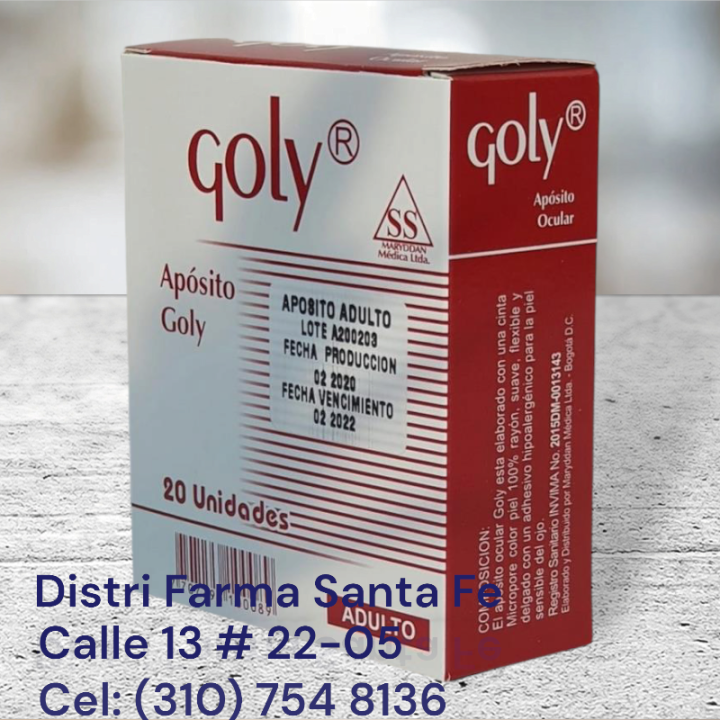 APOSITO OCULAR ADULTO GOLY CAJA  X 20 UNIDADES