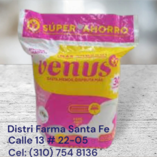TOALLAS VENUS DISPENSADOR X 30 UNIDADES