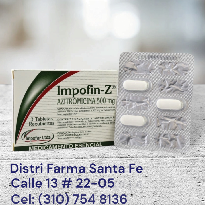 IMPOFIN-Z 500MG X 3 TABLETAS (AZITROMICINA)