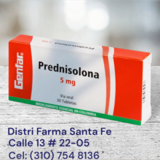 PREDNISOLONA GENFAR 5MG X 30 TABLETAS