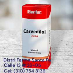 CARVEDILOL GENFAR  25MG X 30 TABLETAS