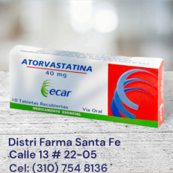 ATORVASTATINA ECAR 40MG X 10 TABLETAS