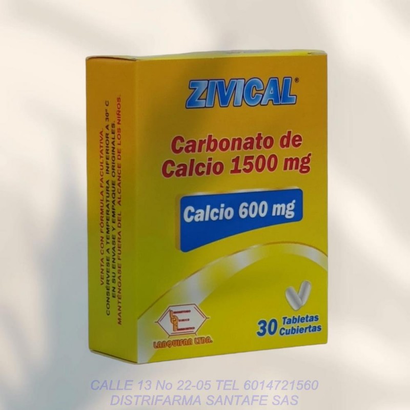 Zivical X 30 Tab (Carbonato De Calcio 1500Mg) (Bf)