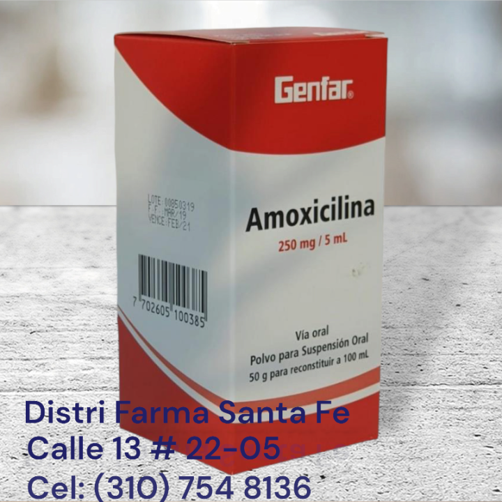 AMOXICILINA SUSPENSION GENFAR 250MG X 100ML
