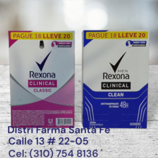DESODORANTE REXONA CLINICAL CAJA X 20 SOBS (IVA)