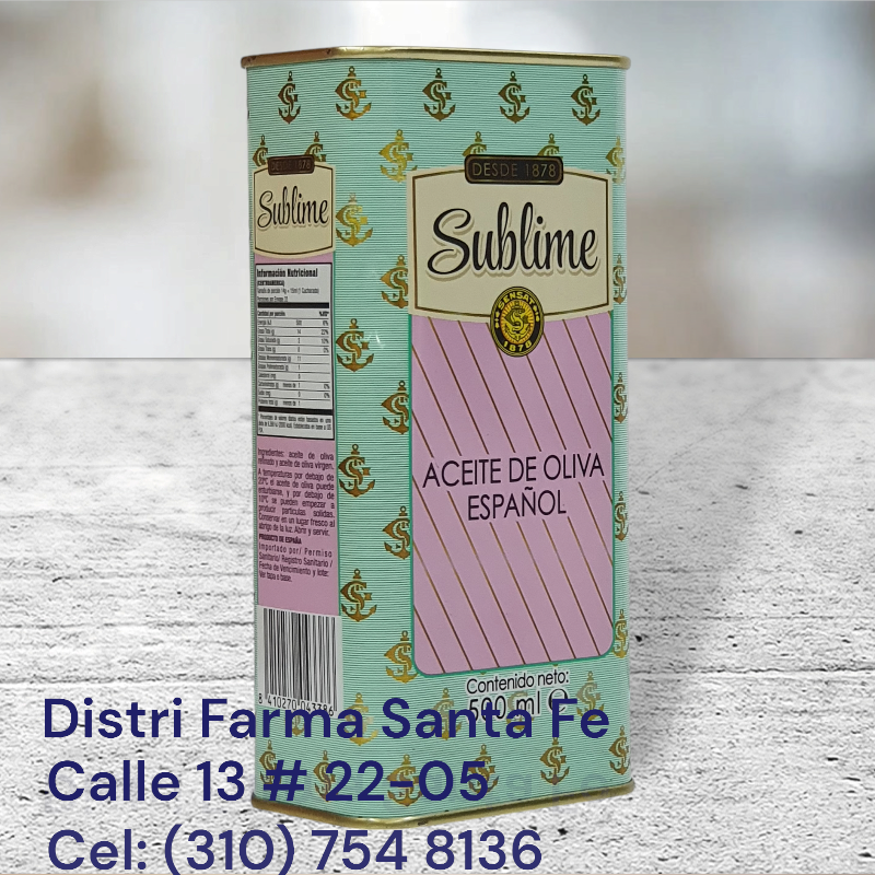 ACEITE DE OLIVA SUBLIME  X  500ML (GRANDE) (IVA)
