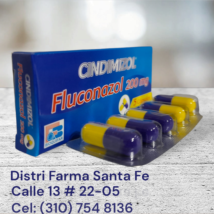 CINDIMIZOL 200MG X 5 CAPSULAS (FLUCONAZOL)