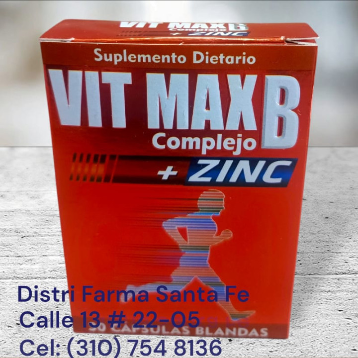 VIT MAX B + ZINC X 30 CAPSULAS (VITAMINA) (IVA)