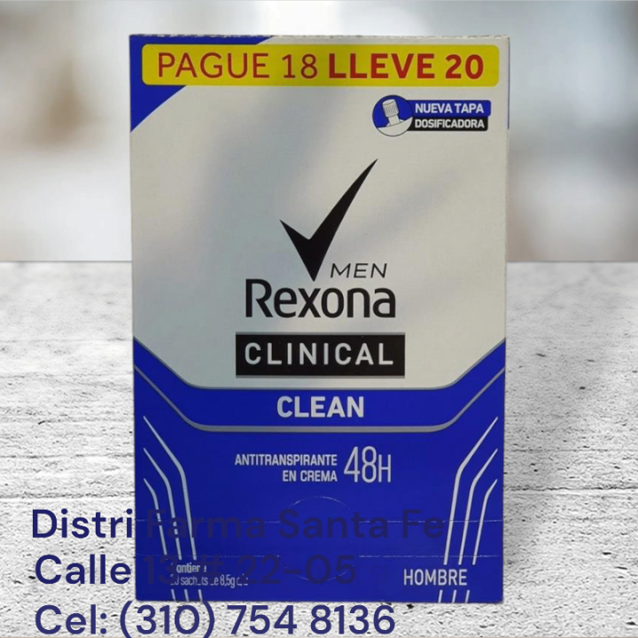 DESODORANTE REXONA CLINICAL CAJA X 20 SOBS (IVA)