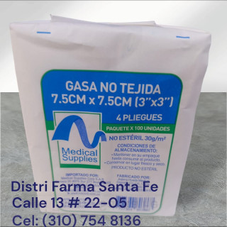 TACO DE GASA X 100 UNIDADES 3"X 3" (NO ESTERIL)