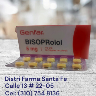 BISOPROLOL GENFAR 5MG X 30 TABLETAS